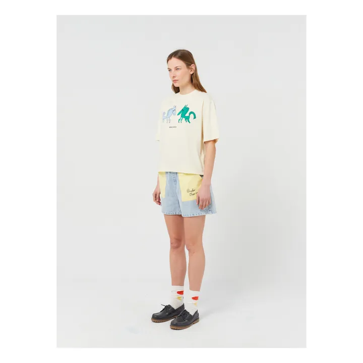 Bobo Choses T-shirt Chevaux Coton Bio x Smallable | Ecru
