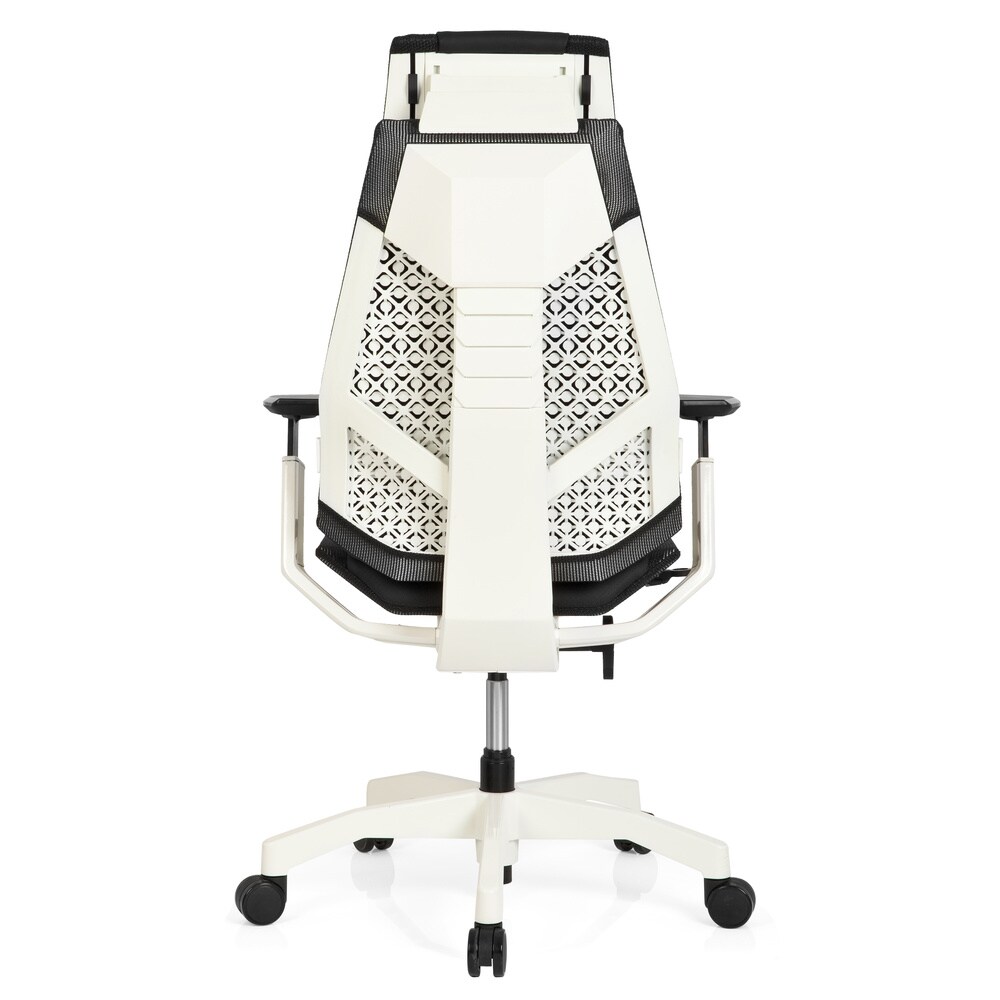 High End Bürostuhl GENIDIA PRO WHITE Leder mit Armlehnen hjh OFFICE