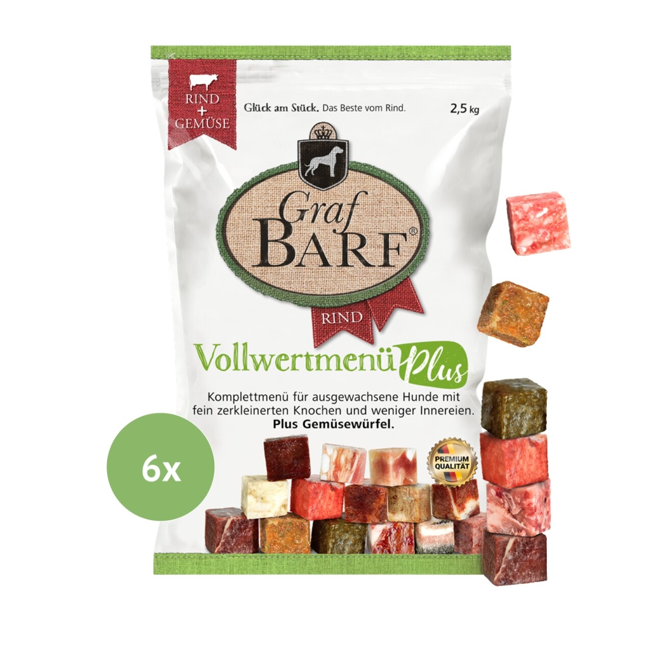 Graf Barf Vollwertmenü Plus Rind 6x2,5kg