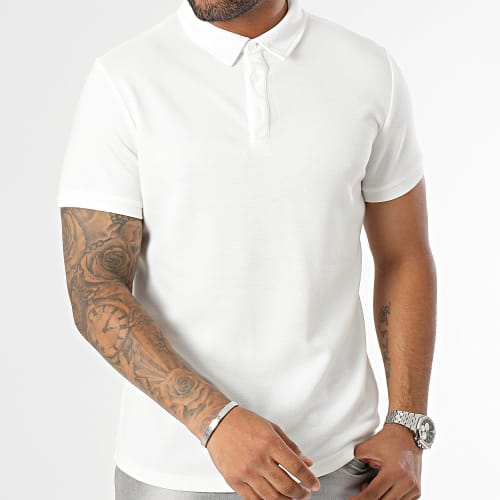 Lot De 2 Polos Manches Courtes Maille Piquée Blanc Beige
