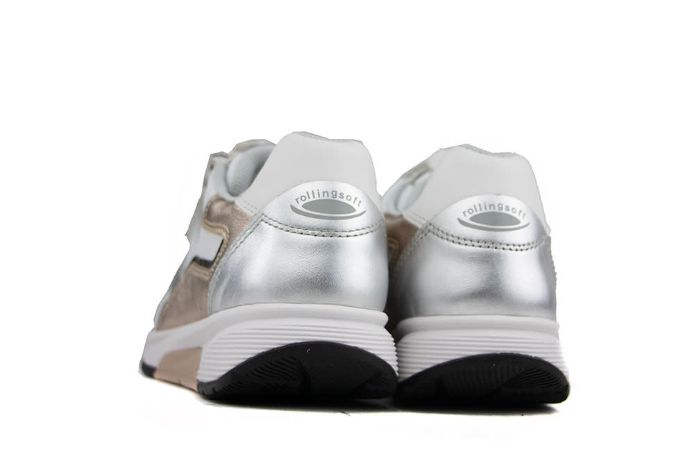 Gabor Rolling Soft Sneaker Weiss Silber Puder