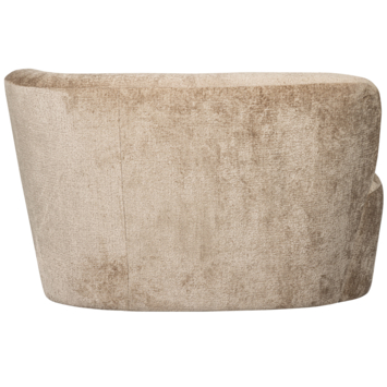 WOOOD fauteuil Stone taupe velvet structuur met leuning rechts