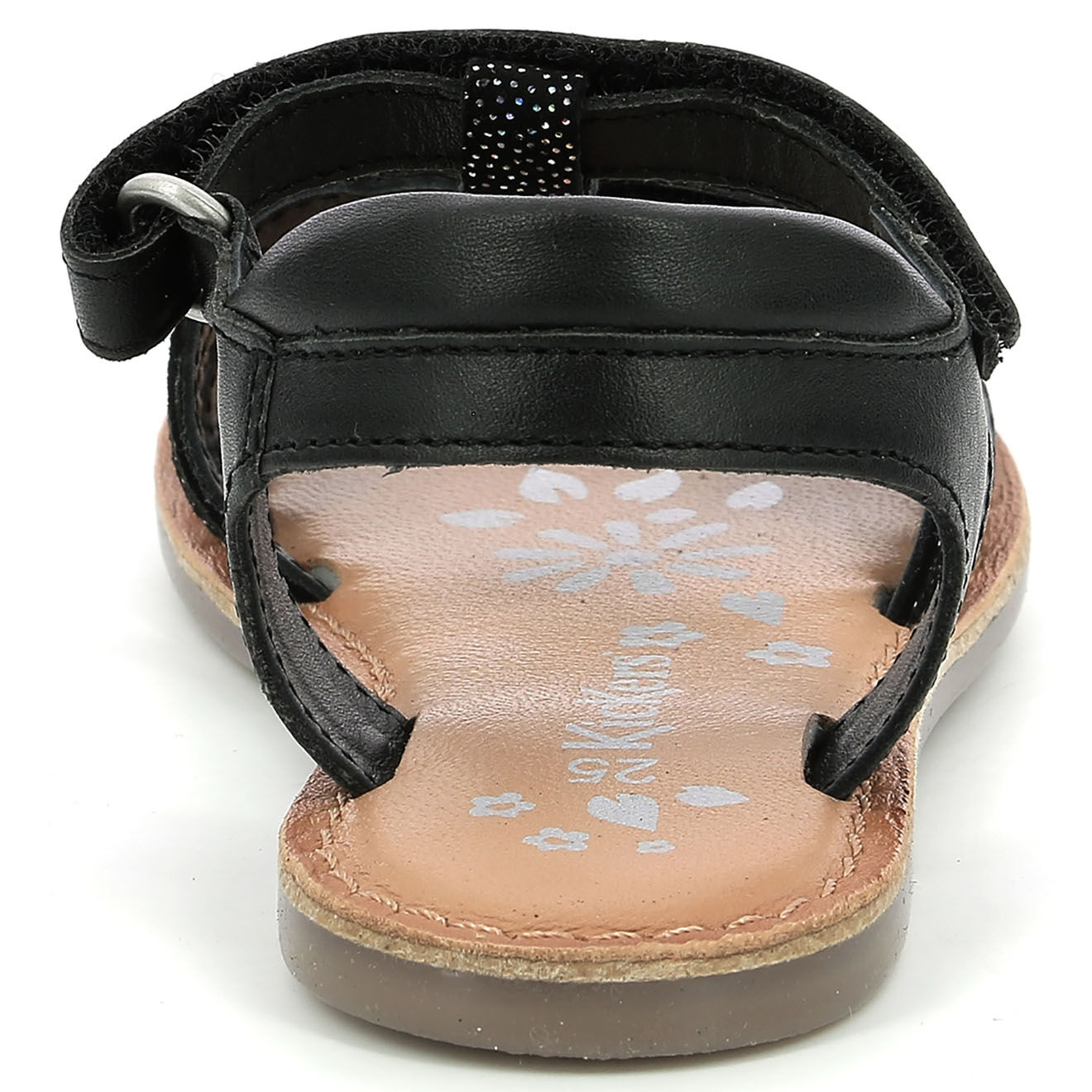 Kickers Sandales en Cuir Diamanto noir/brillant