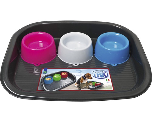 Voederbak met drie bakjes 52 x 41 x 9 cm