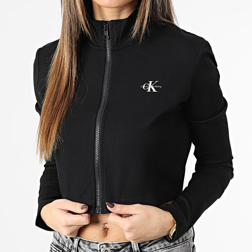 Veste Zippée Crop Femme Short Milano 0285 Noir