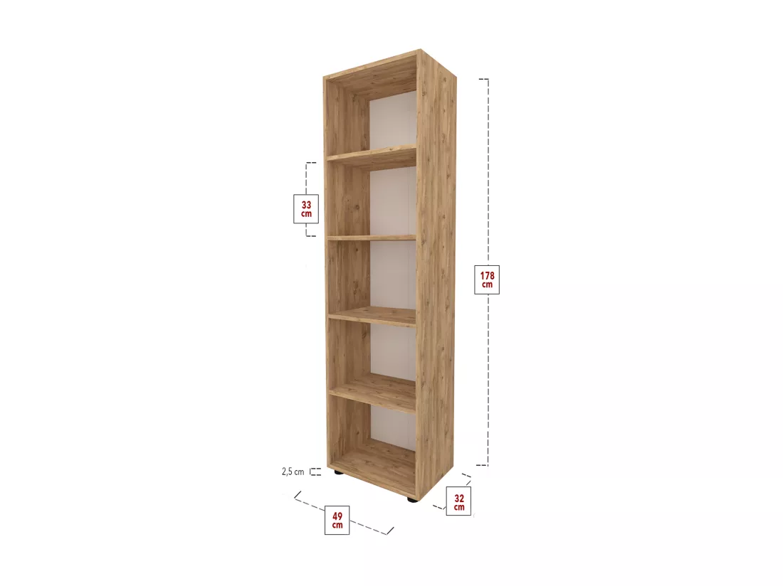 Étagère de bureau en bois Étagère à dossiers Ulas 5f