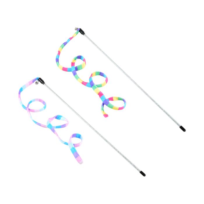 JOUET CANNE A PECHE RUBAN AVEC GRELOT H.46CM