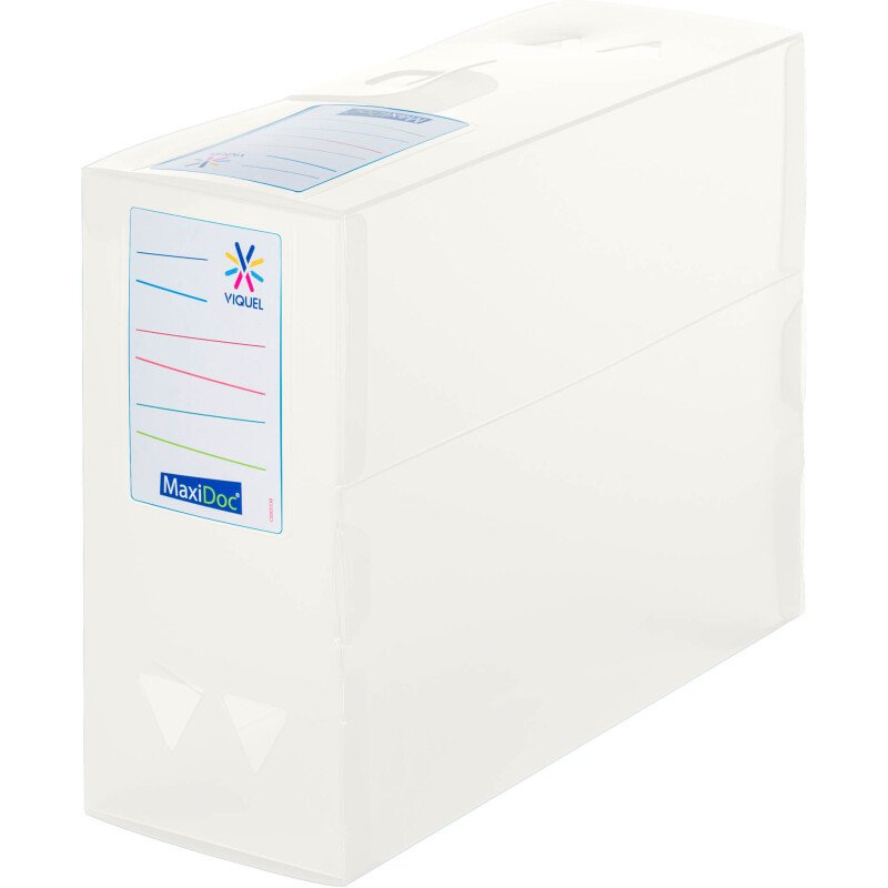 Boîte de classement plastique DOC ESSENTIEL VIQUEL dos 12 cm couleurs translucides assorties