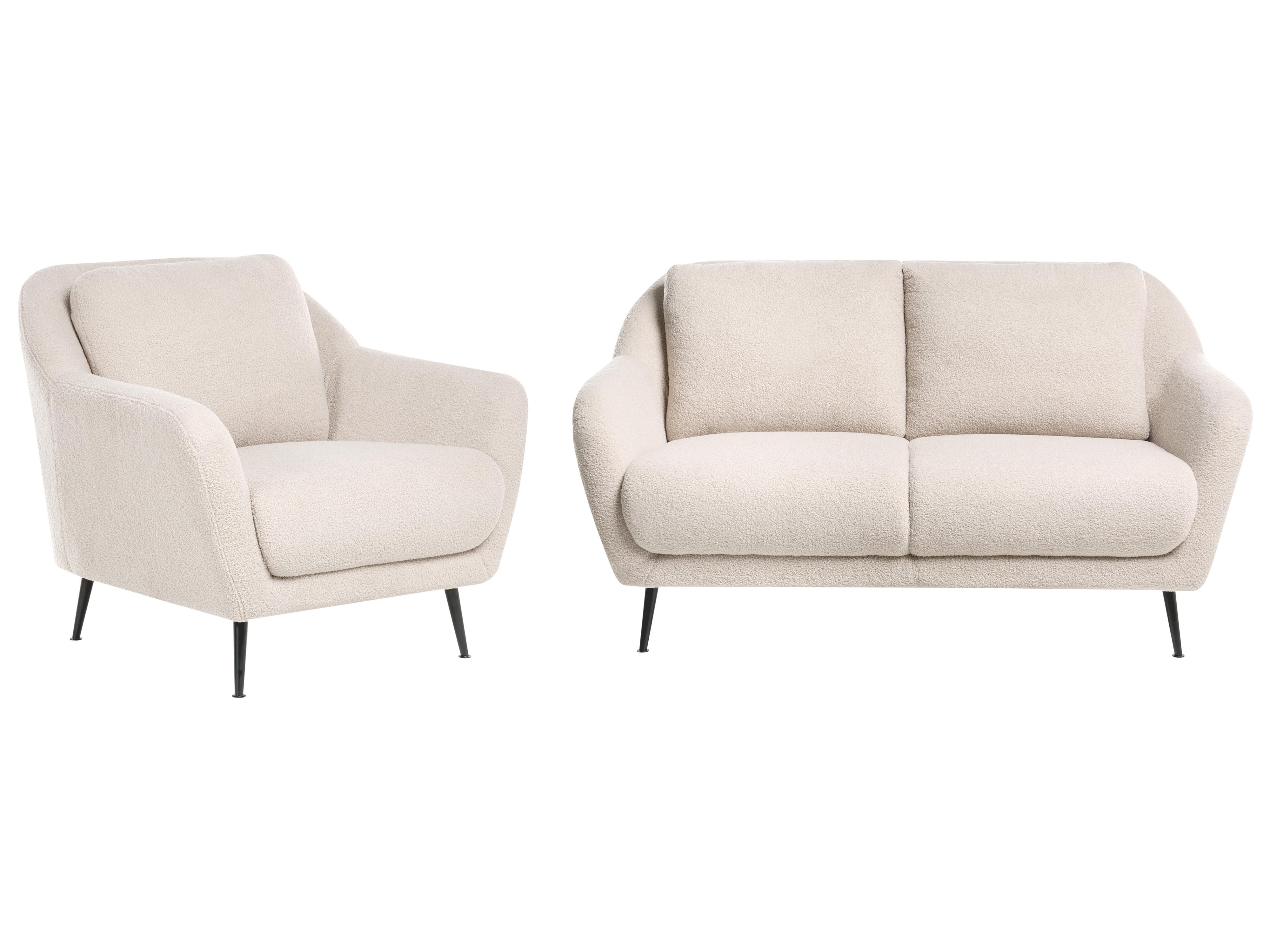 Bankenset 3-zits EIBY Bouclé Beige