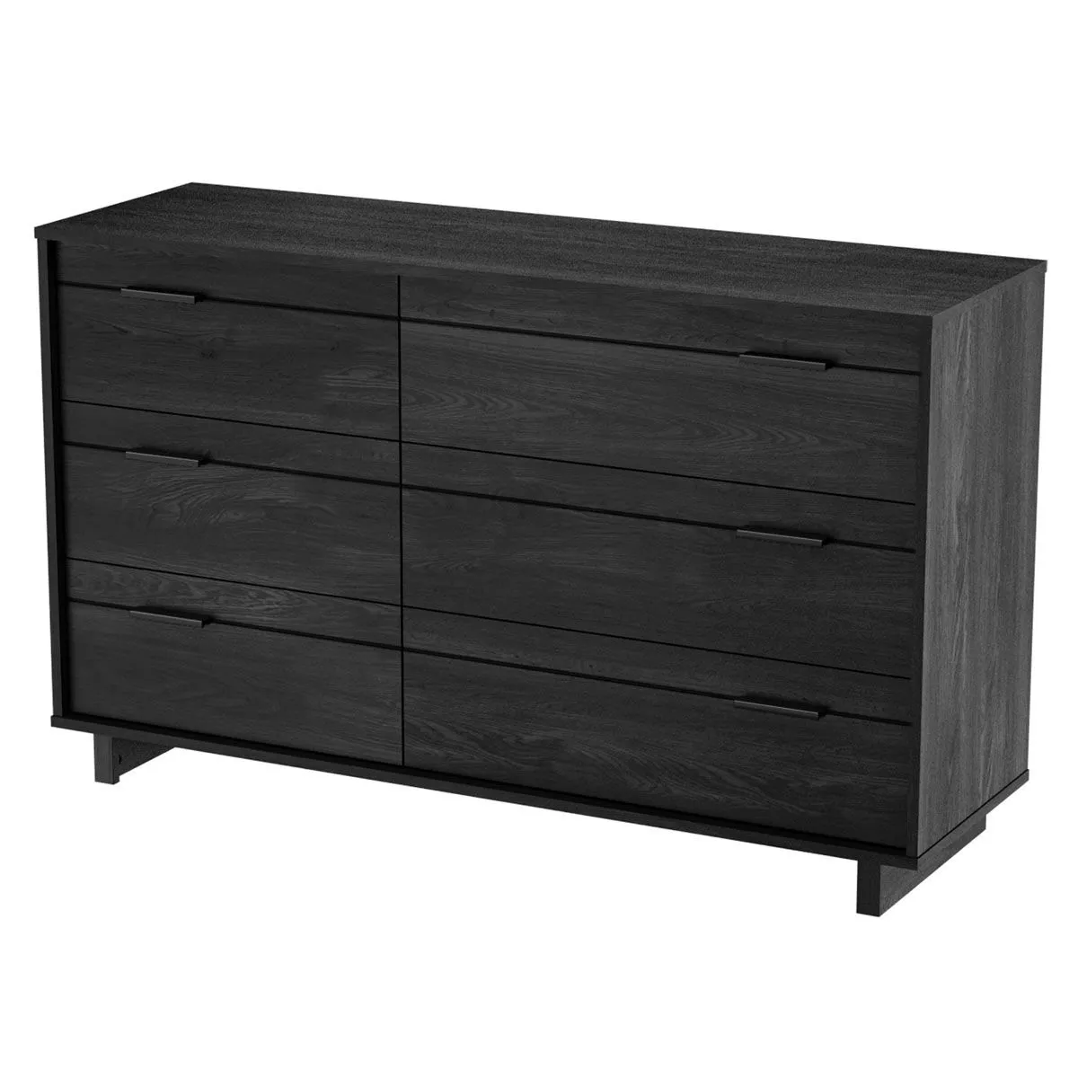 South Shore Bureau Double 6 Tiroirs Fynn - Chêne Gris