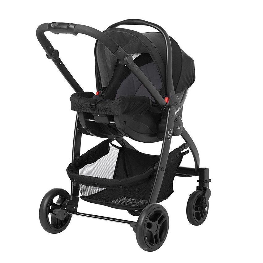Poussette duo Evo Travel - Noir/Gris - Ecru