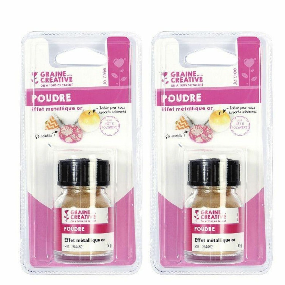Poudre effet métallique doré pour pâte polymère 16 g