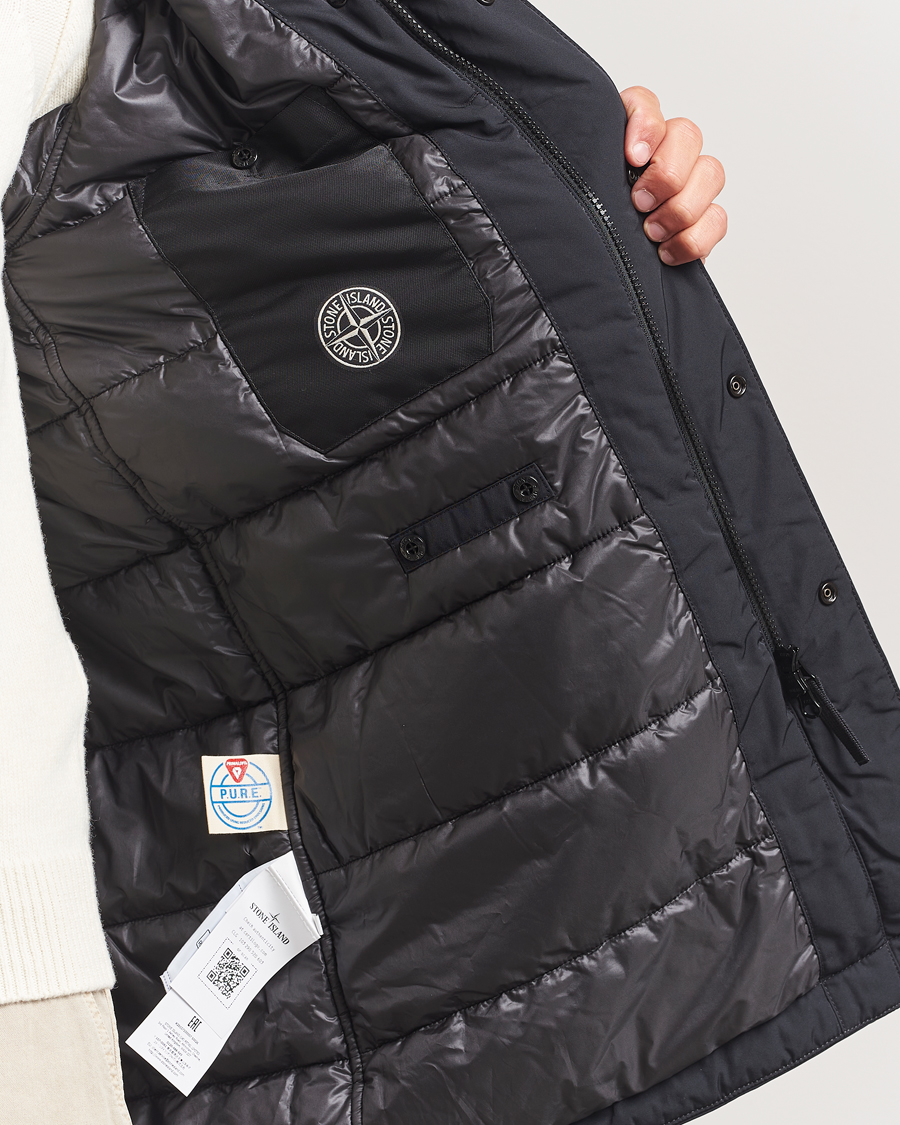 Stone Island Micro Twill Primaloft Padded Coat Black