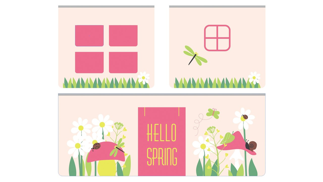 Gordijnen spring Pino/Scott roze
