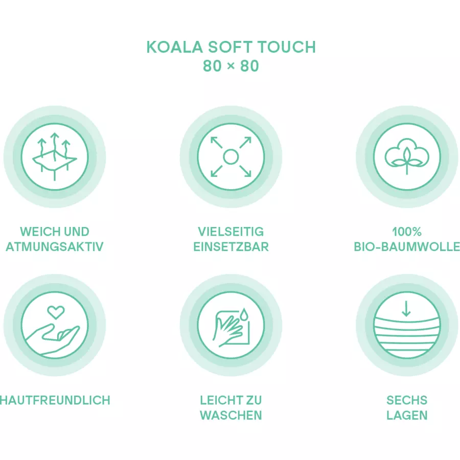 KOALA BABYCARE®Musselintuch Soft Touch 80 x 80 cm 3er-Pack - lila