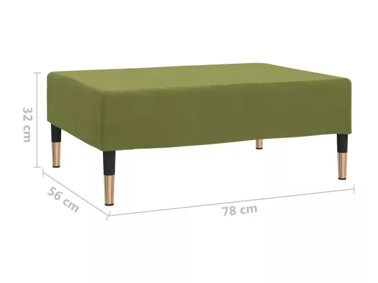 Repose-pied Vert clair 78x56x32 cm Velours