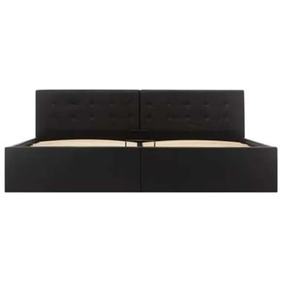vidaXL - Tweepersoonbed met opbergruimte - Zwart - Kunstleer - 180x200 cm