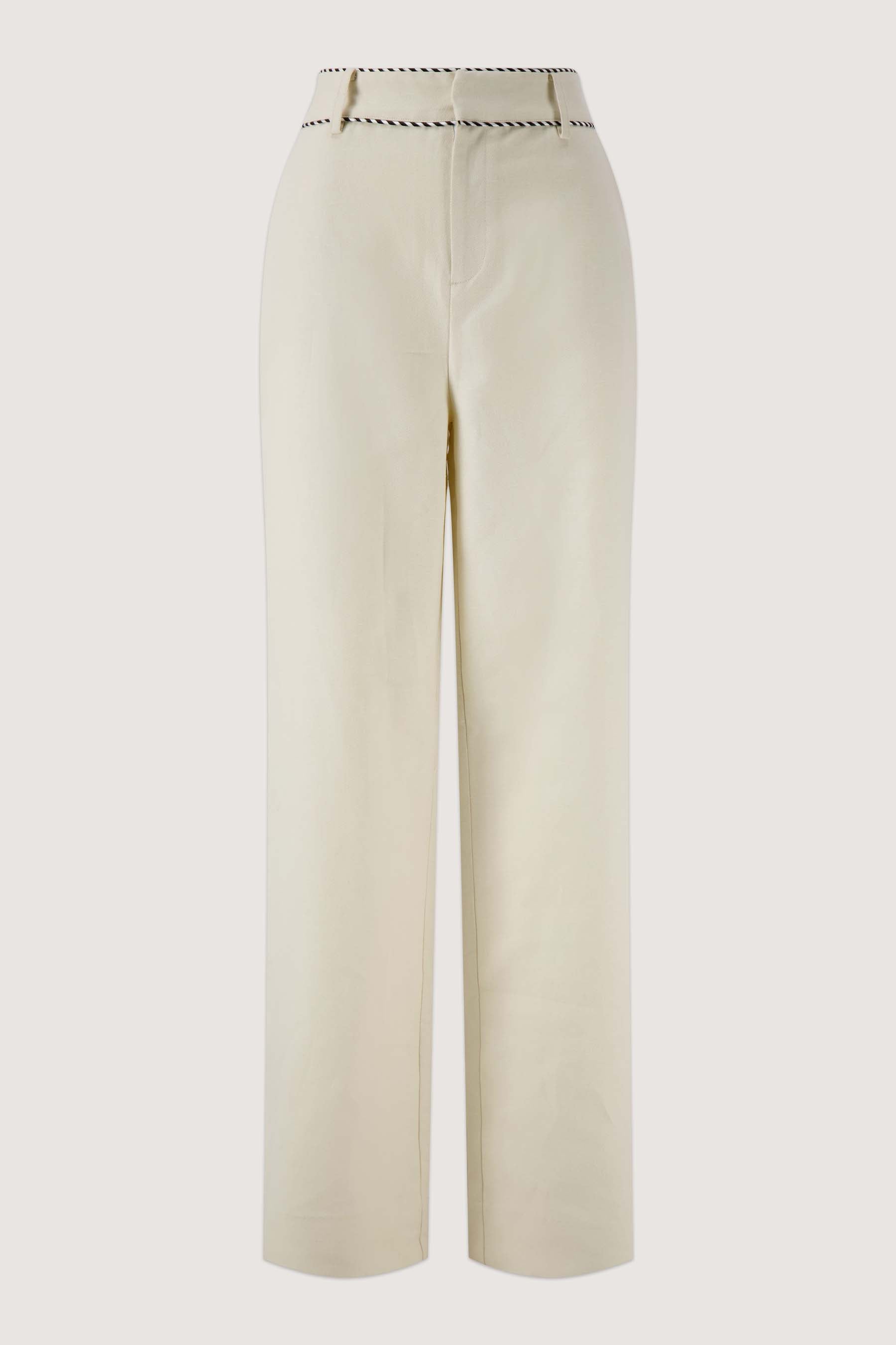 linnen broek met tape details
