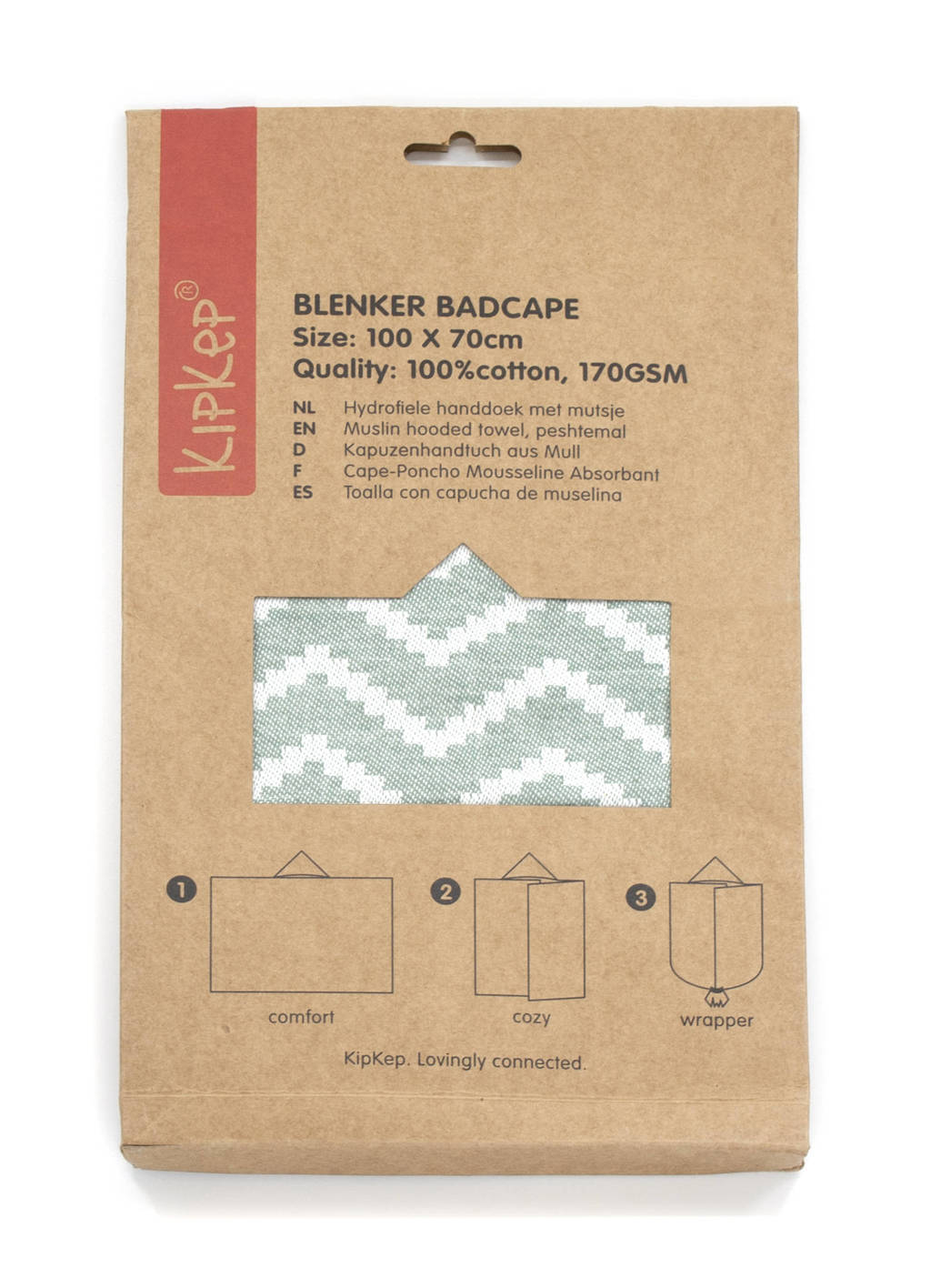 hydrofiele badcape Blenker 70x100 cm calming green
