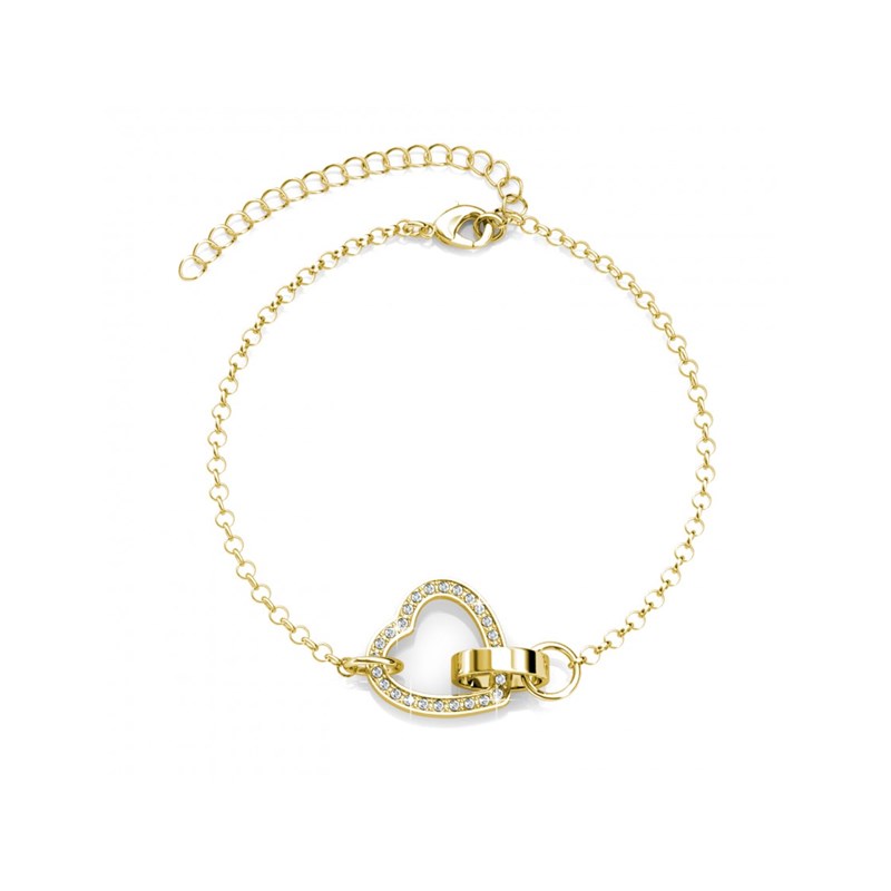 Bracelet Locked Heart - Doré et Cristal