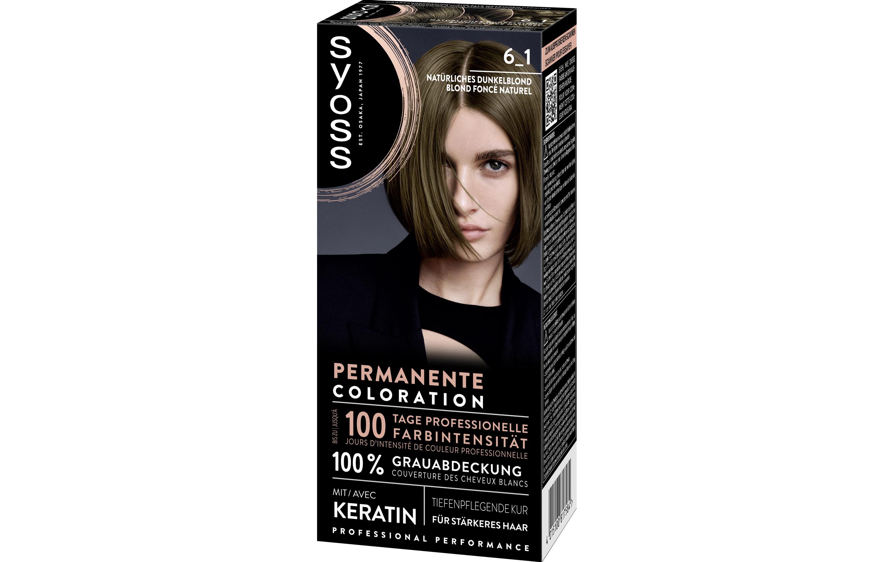 Haarcoloration 6-1 Natürliches DunkelblondPermanente Coloration mit Keratin verleiht professionelle Farbintensität
