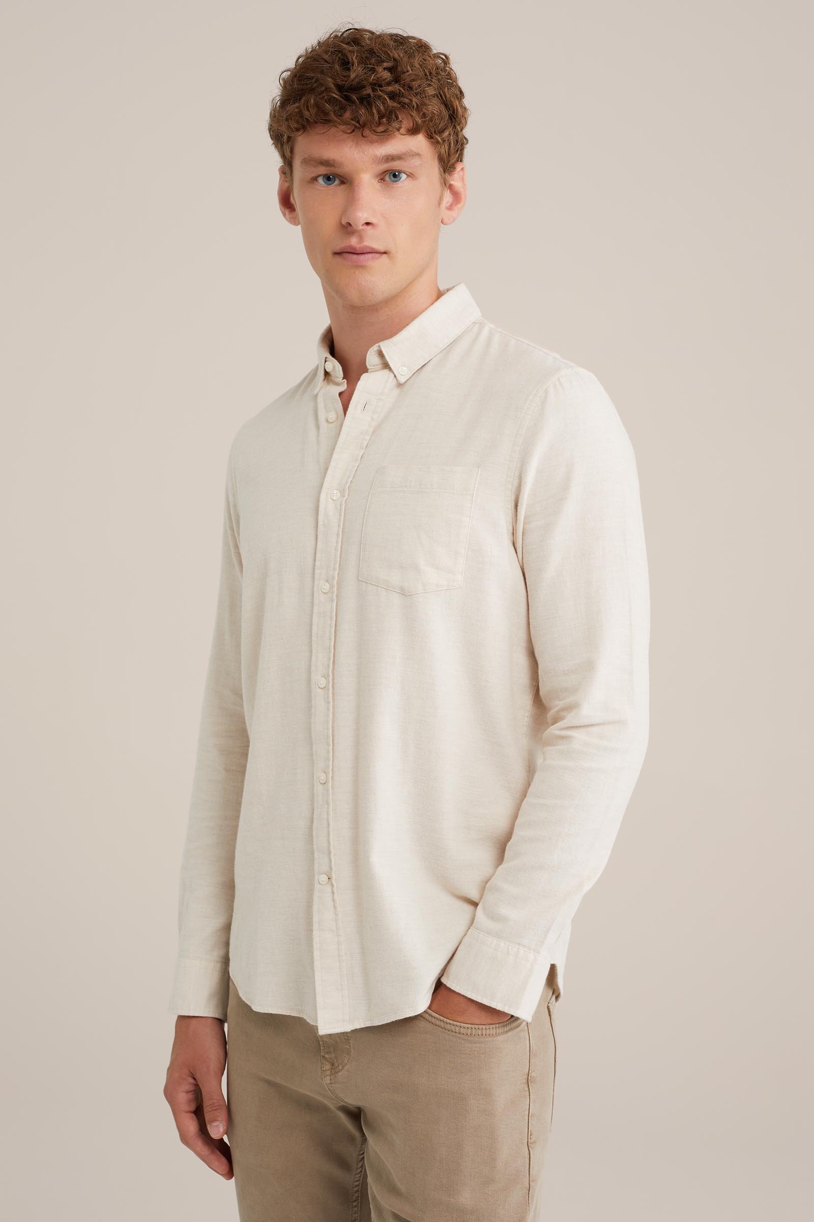 flanellen overhemd WE Fashion Beige