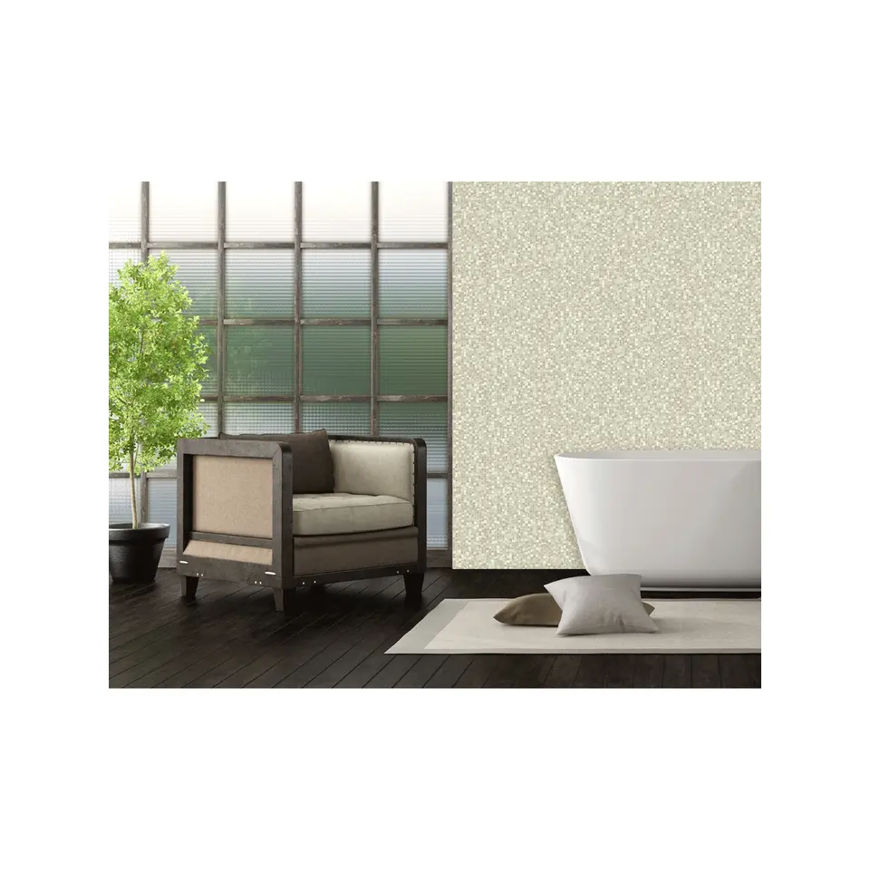 Dutch Wallcoverings - Reflets mozaïek steentjes beige - 0,53x10,05m