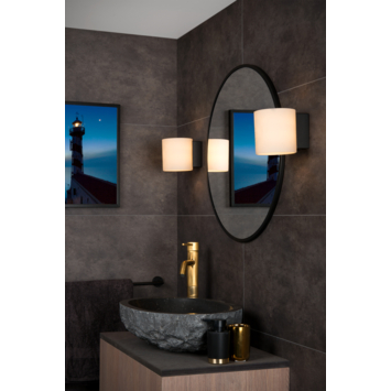 Lucide badkamer wandlamp Jelte IP44 zwart