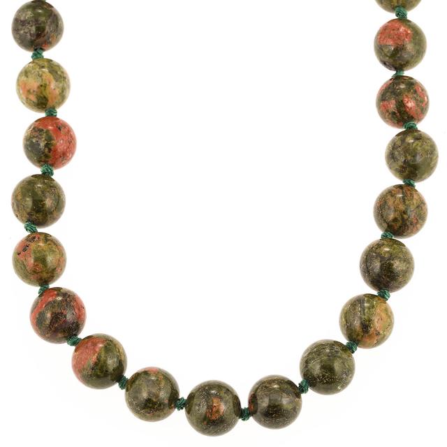 Collier & Armband, Unakit, ca. 510 ct., Ø 10 mm