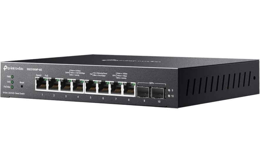 PoE+ Switch SG2210XMP-M2 10 Port<br>Omada 8-Port 2.5 GBASE-T und 2-Port 10GE SFP+ Smart Switch mit 8-Port PoE+