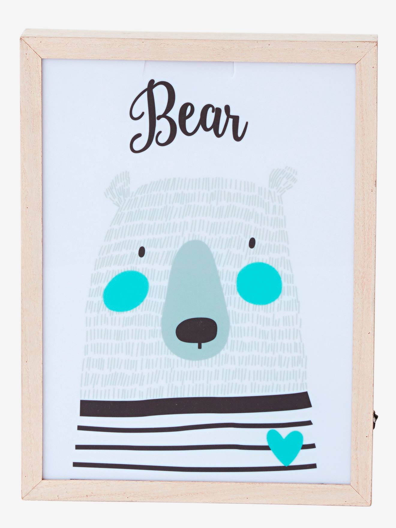 Caixa de luz, urso branco liso com motivos.