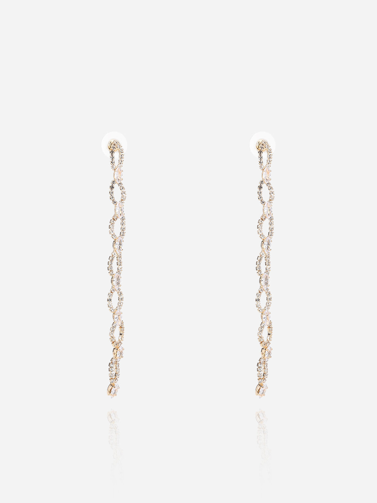 Boucles d'oreilles pendantes en losanges- Doré