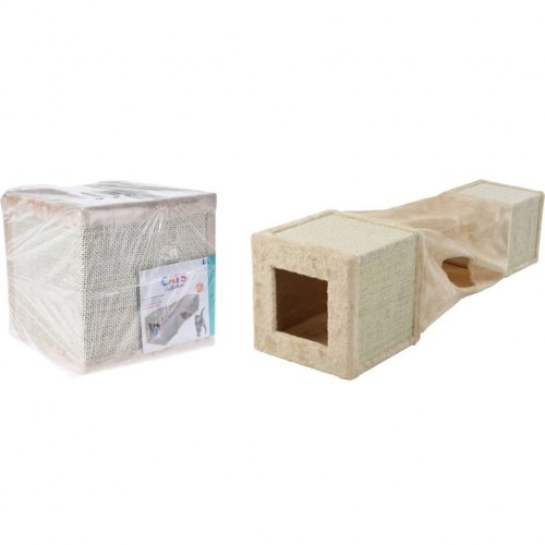 Túnel arranhador bege para gatos da Pets Collection