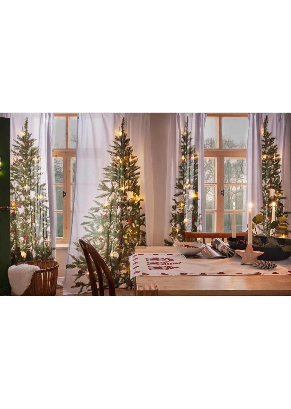 Panneau à LED imprimé sapin de Noël (1 pce.)