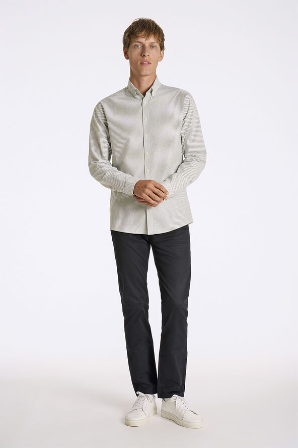 Lindbergh Striped superflex oxford L/S Lt army