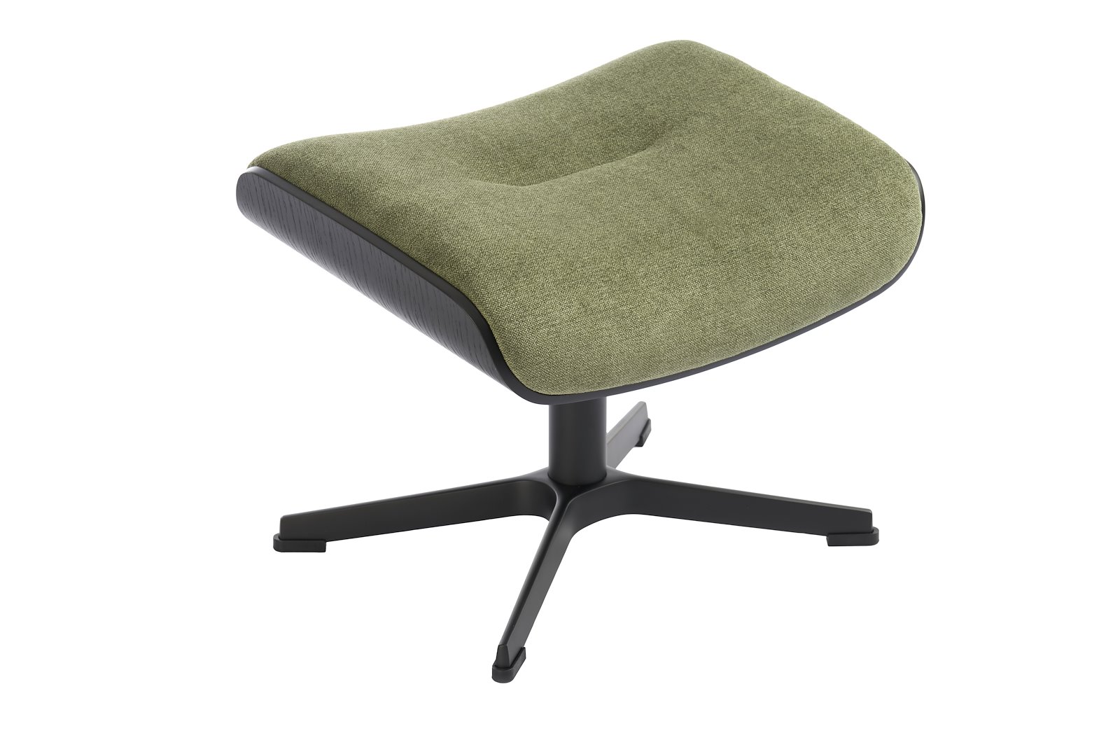 Air Krakk I tekstil Velvety 1456-22 Green, Standard svingfot sort alu. Skrog sortbeiset eik