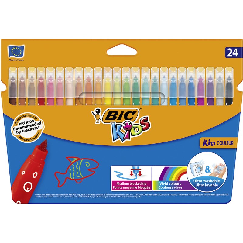 Feutre Bic Kids kid Couleur - Pochette de 24