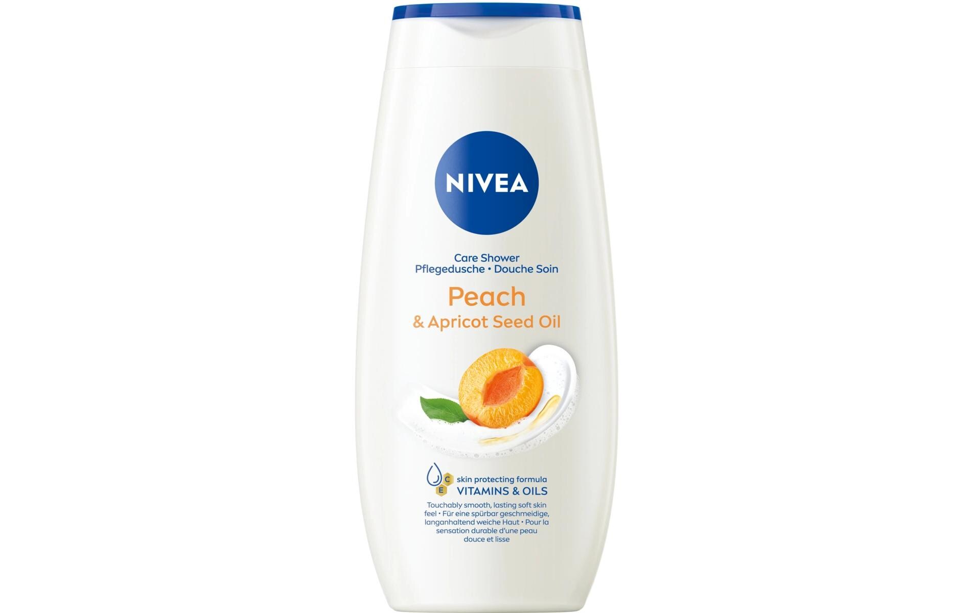 Duschcreme Pflegedusche Peach and Apricot Seed Oil 250 mlMilde Duschcreme mit natürlichem Aprikosenkern-Öl pflegt die Haut