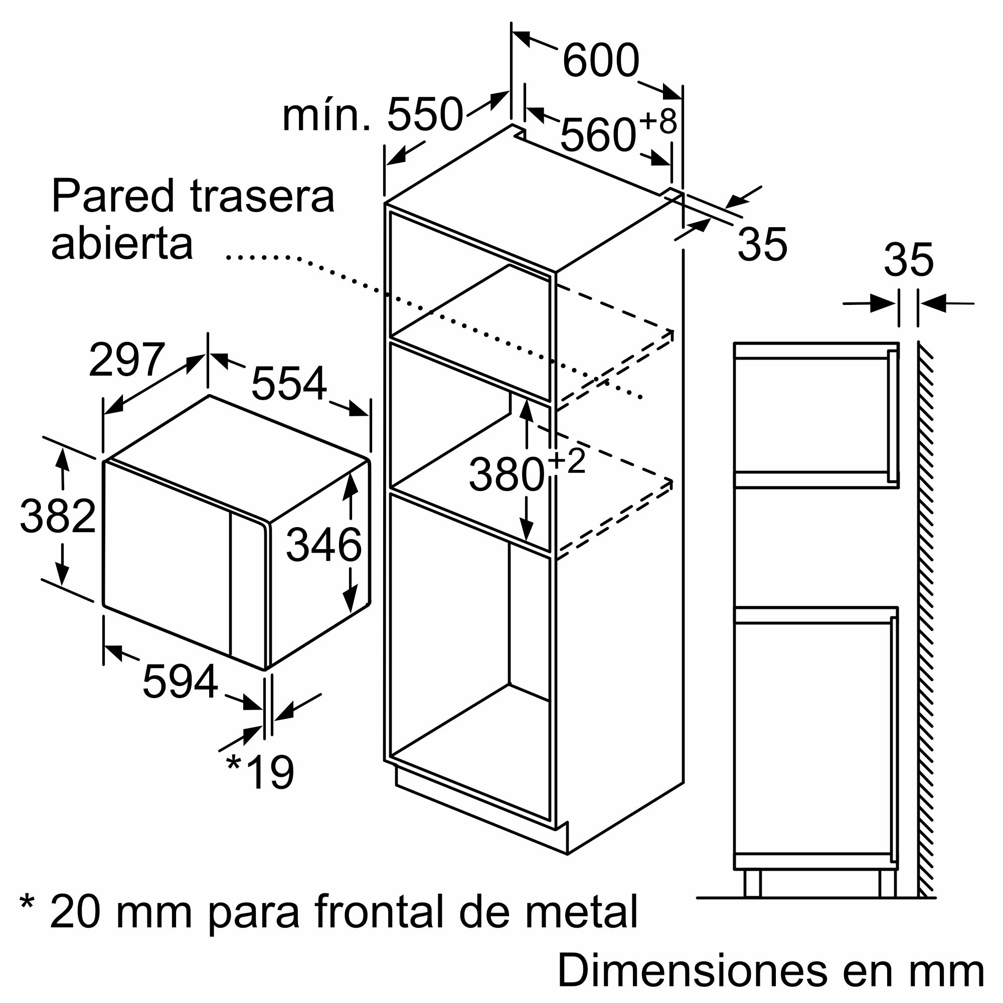 PRODUTO RECONDICIONADO # Micro-ondas de embutir Série 4 em aço inoxidável BEL523MS0-B