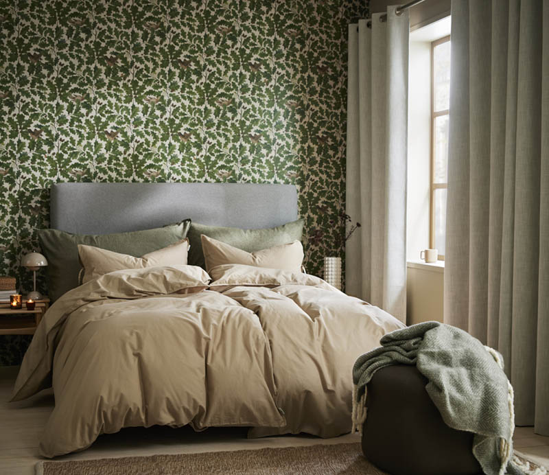 Plain cotton bomullsengesett 140x200 beige