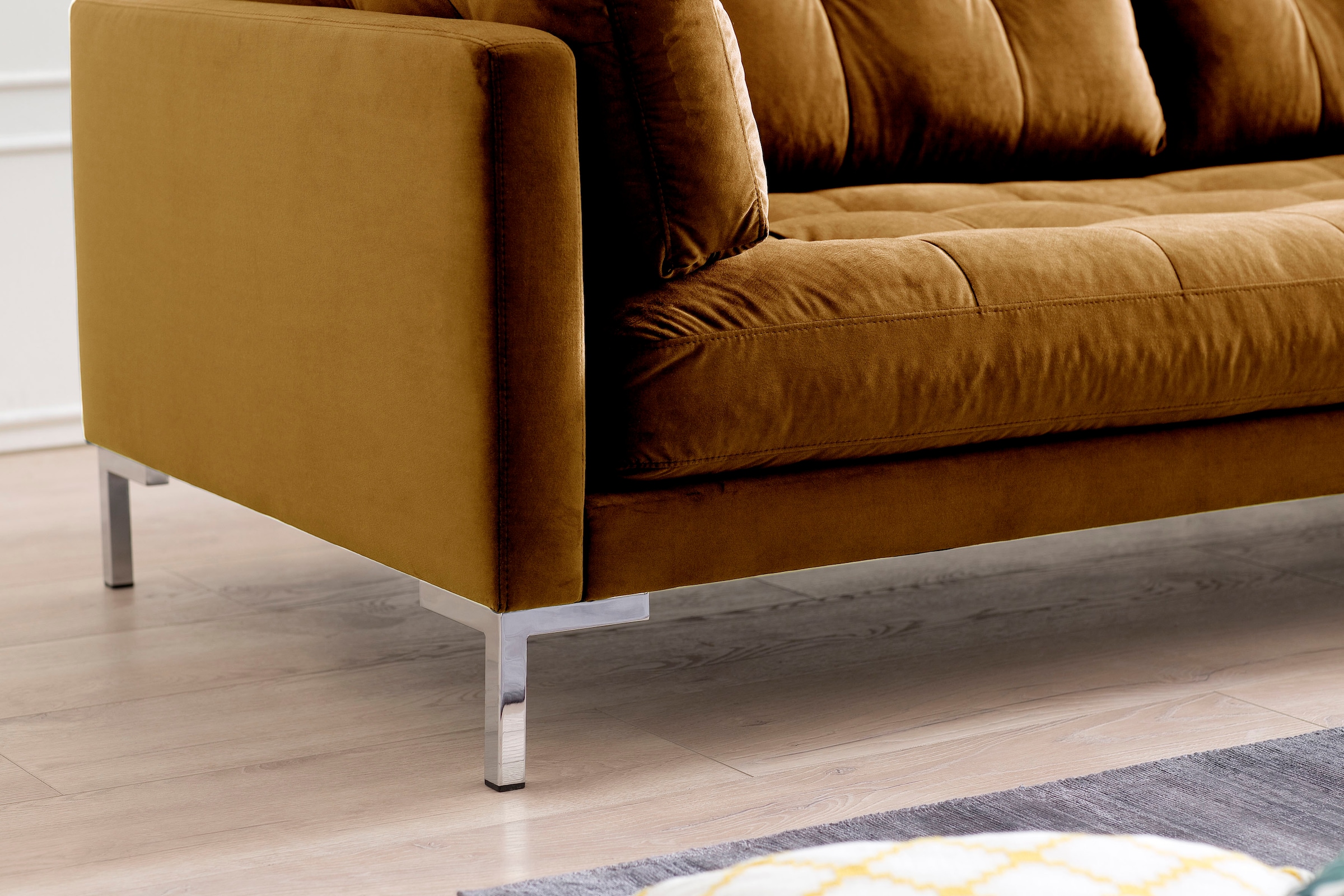 Trends by HG 3-Sitzer »Landau« in Cord-Stoff mit Metallfuss