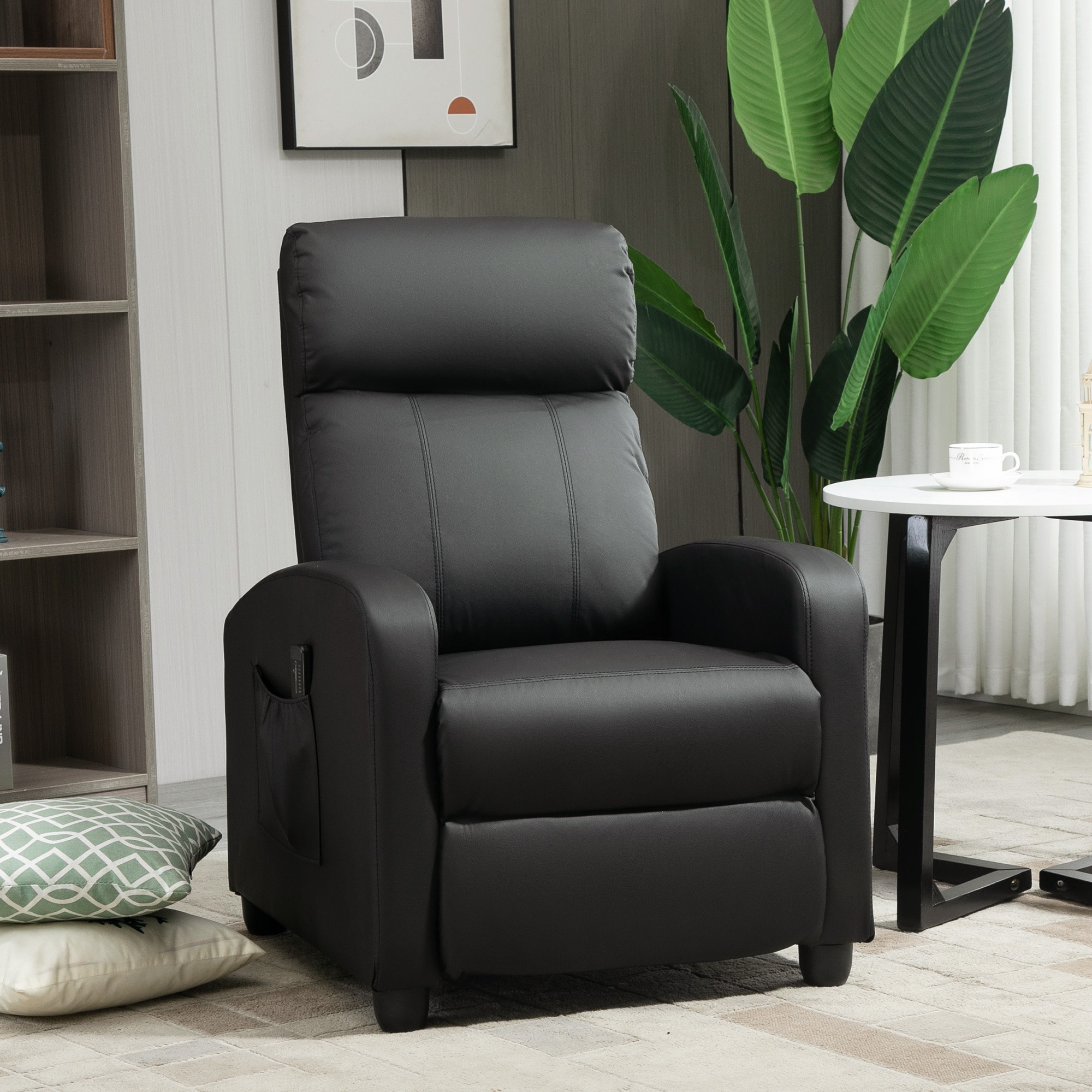 HOMCOM Massagesessel mit kabelgebundener Fernbedienung schwarz 68B x 88T x 98H cm