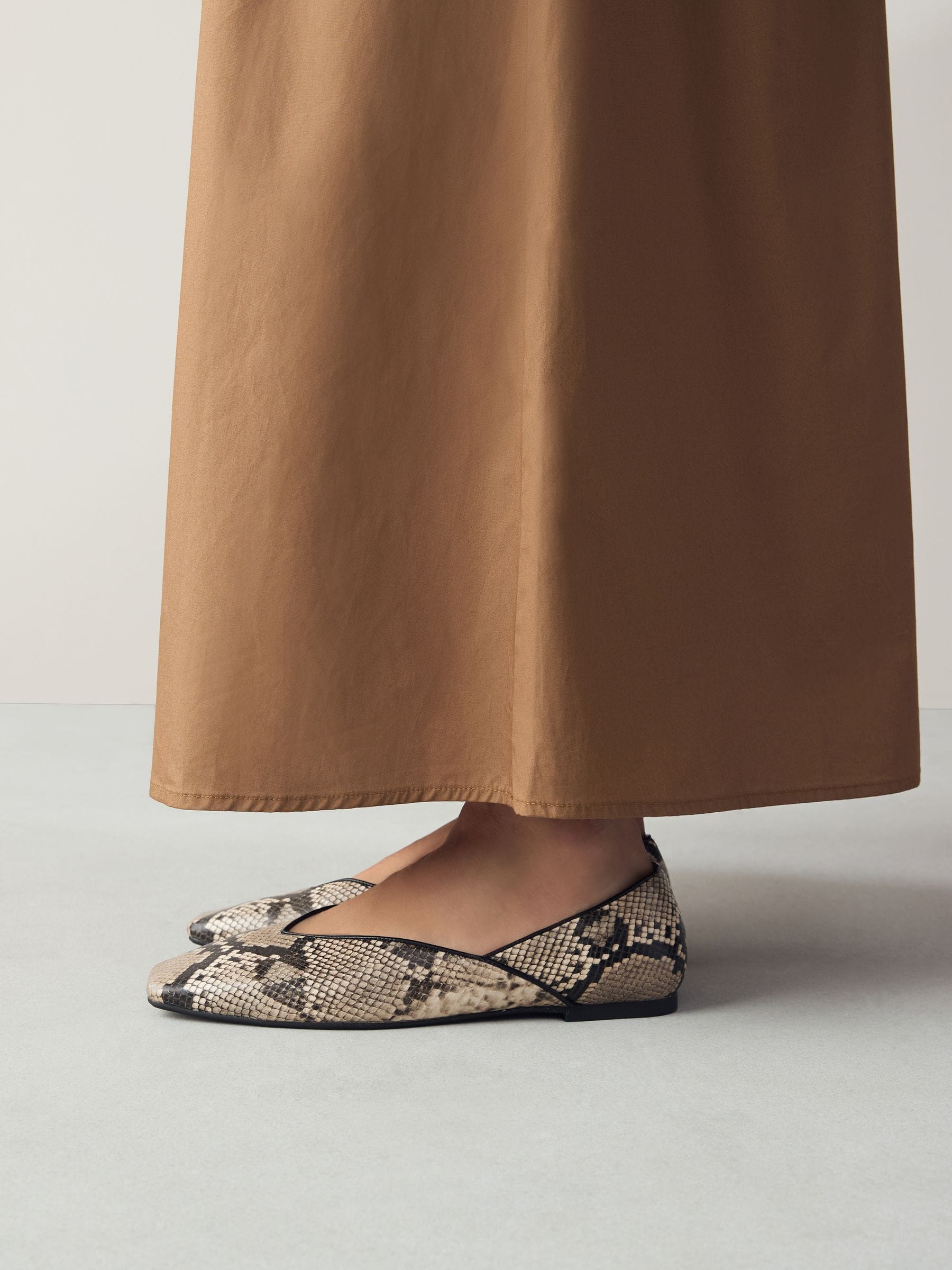 Slangenprint - Forever Comfort® ballerina's met vierkante neus