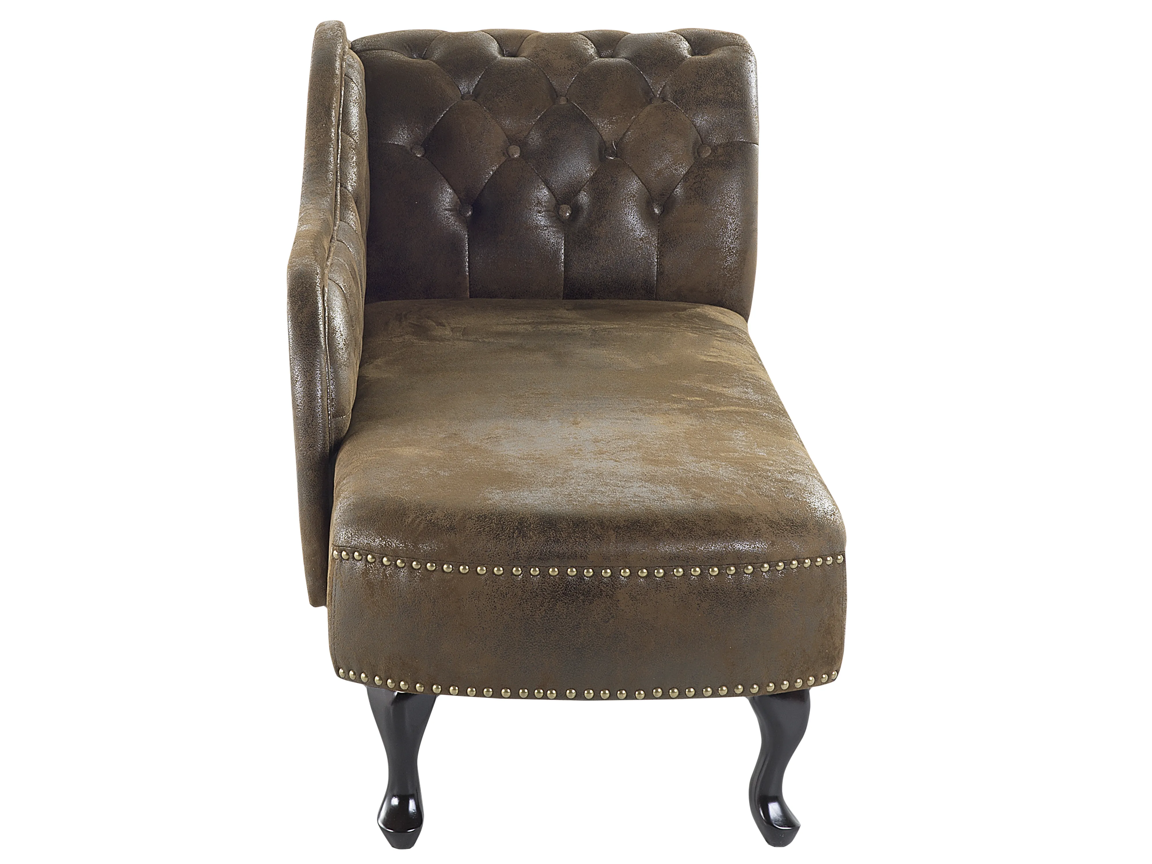 Rechtszijdige chaise longue NIMES Kunstsuède Bruin