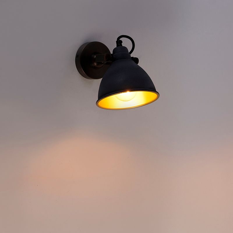 Industriële wandlamp beton met koper verstelbaar - Liko