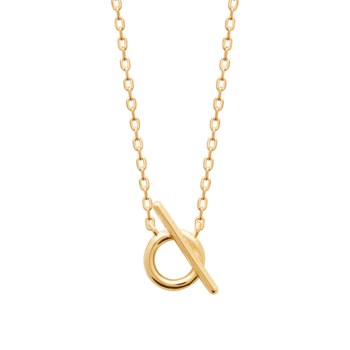 Collier Brillaxis plaqué or anneau barré