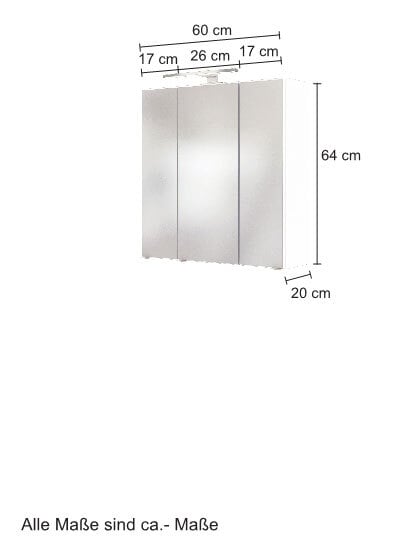 Spiegelschrank BAABE 60 x 66 cm Weiß matt