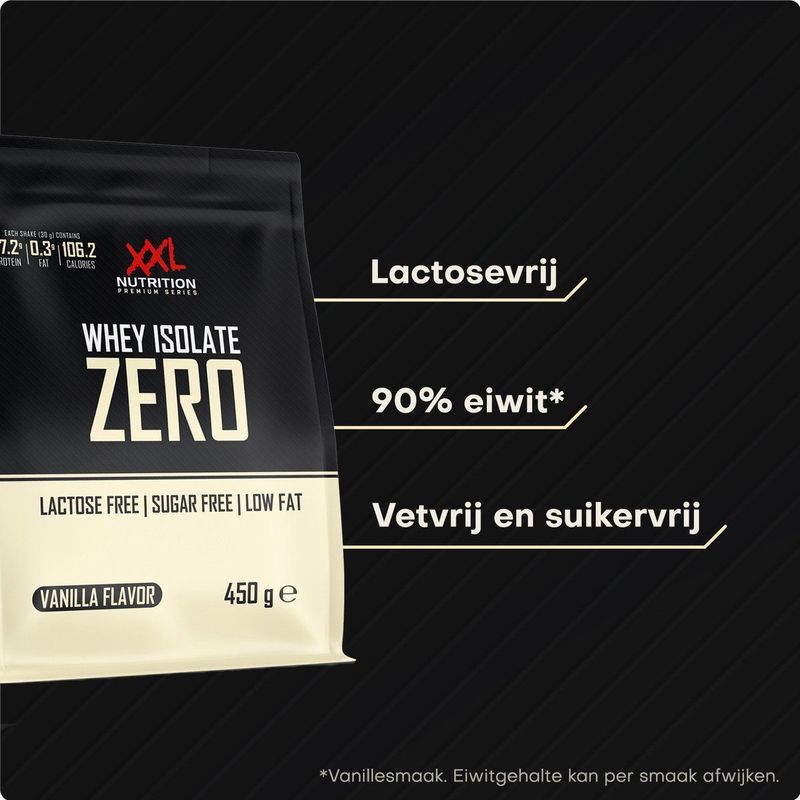 XXL Nutrition - Whey Isolate Zero - Eiwitpoeder - Aardbei - 1000 gram - 90% Eiwit - Vet- Suiker- & Lactosevrij