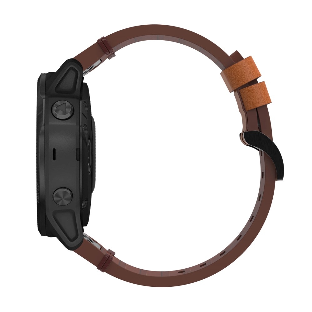 Garmin Echtleder Ersatz Armband mit Dornschliesse mit 20mm Schnellverschluss (Gelenkumfang: 167-217mm) - Braun