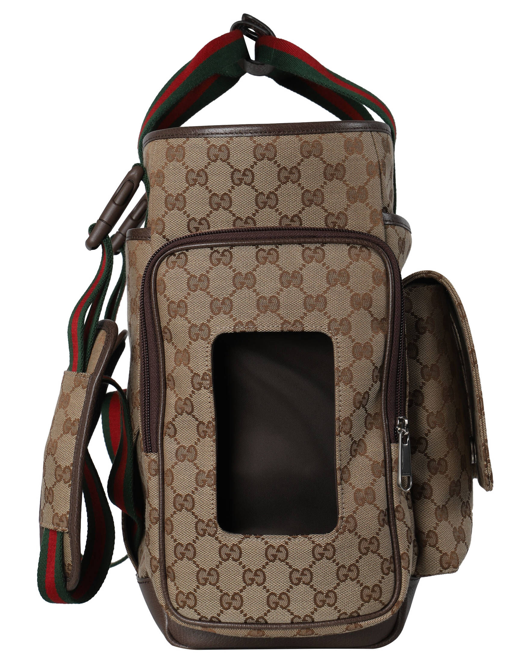 Gucci| Wickeltasche aus PARENT'S B. GG CANVAS mit Leder